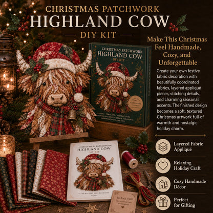 🔥LAST DAY 50% OFF - 🎅Christmas Patchwork Fabric DIY Decor Kit – Stunning Results, Zero Experience Needed