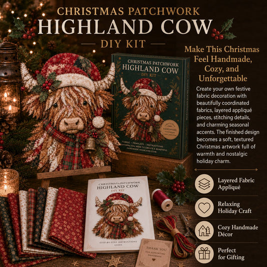 🔥LAST DAY 50% OFF - 🎅Christmas Patchwork Fabric DIY Decor Kit – Stunning Results, Zero Experience Needed