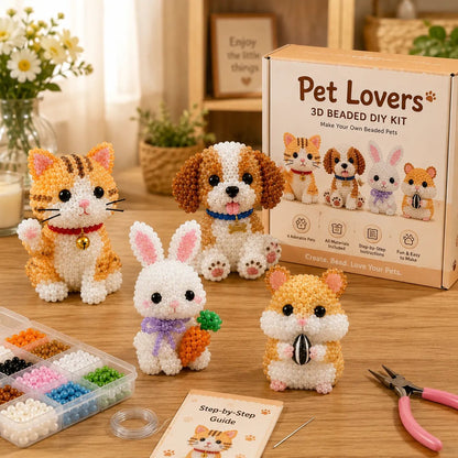 🔥Last Day 49% OFF - 🧵✨Tiny 3D Beaded Animal DIY Kit