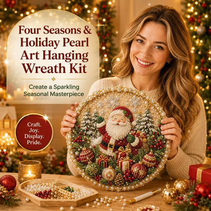 🔥Last Day 49% OFF - 🌸🌻🍂🎄 Four Seasons & Holiday Pearl Art Hanging Wreath Kit ✨