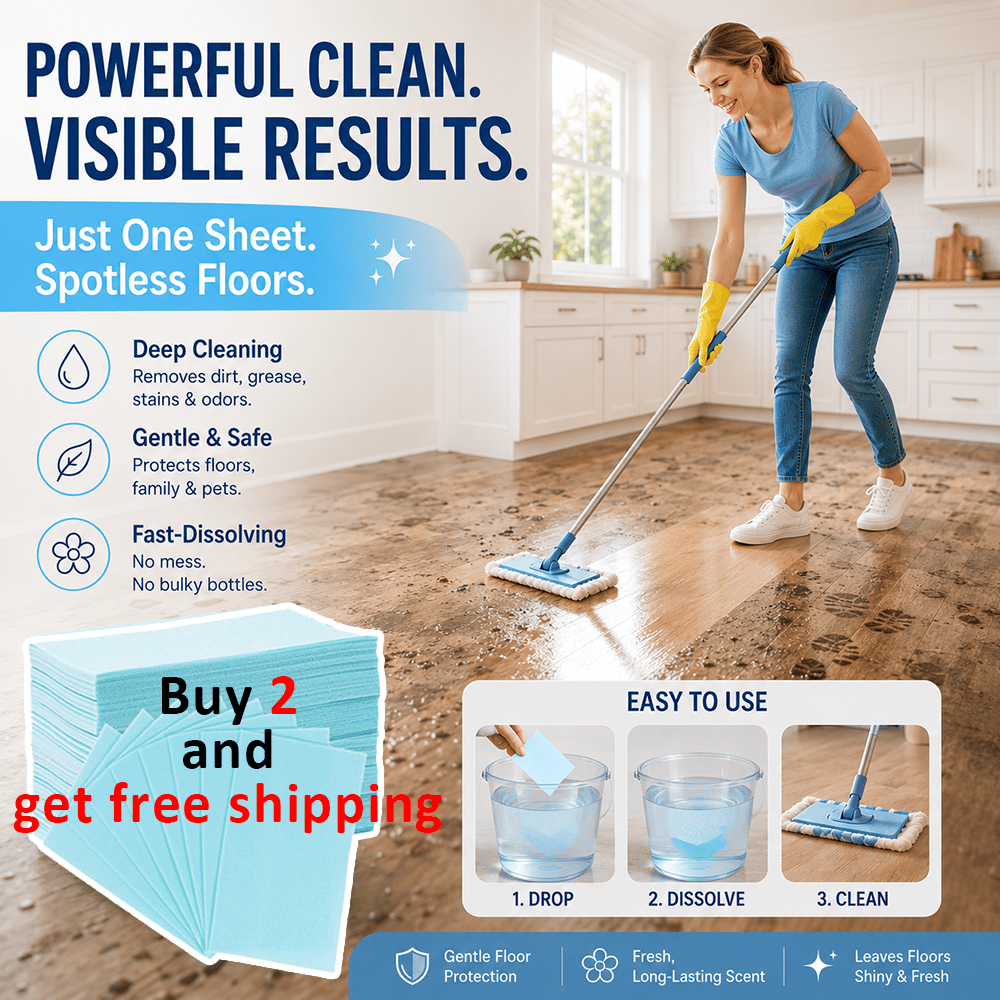 🧼Multi-Purpose Floor Cleaning Sheets – Concentrated Dissolvable Cleaning Tablets for Hardwood & Tile Floors