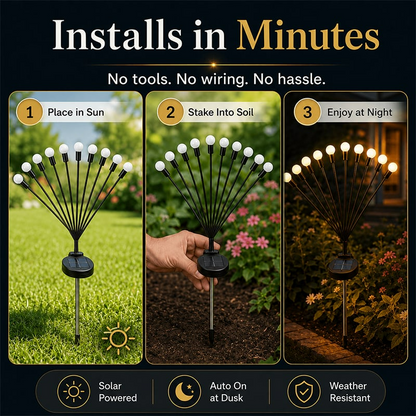 SolaBloom: Solar Firefly Garden Stake Lights