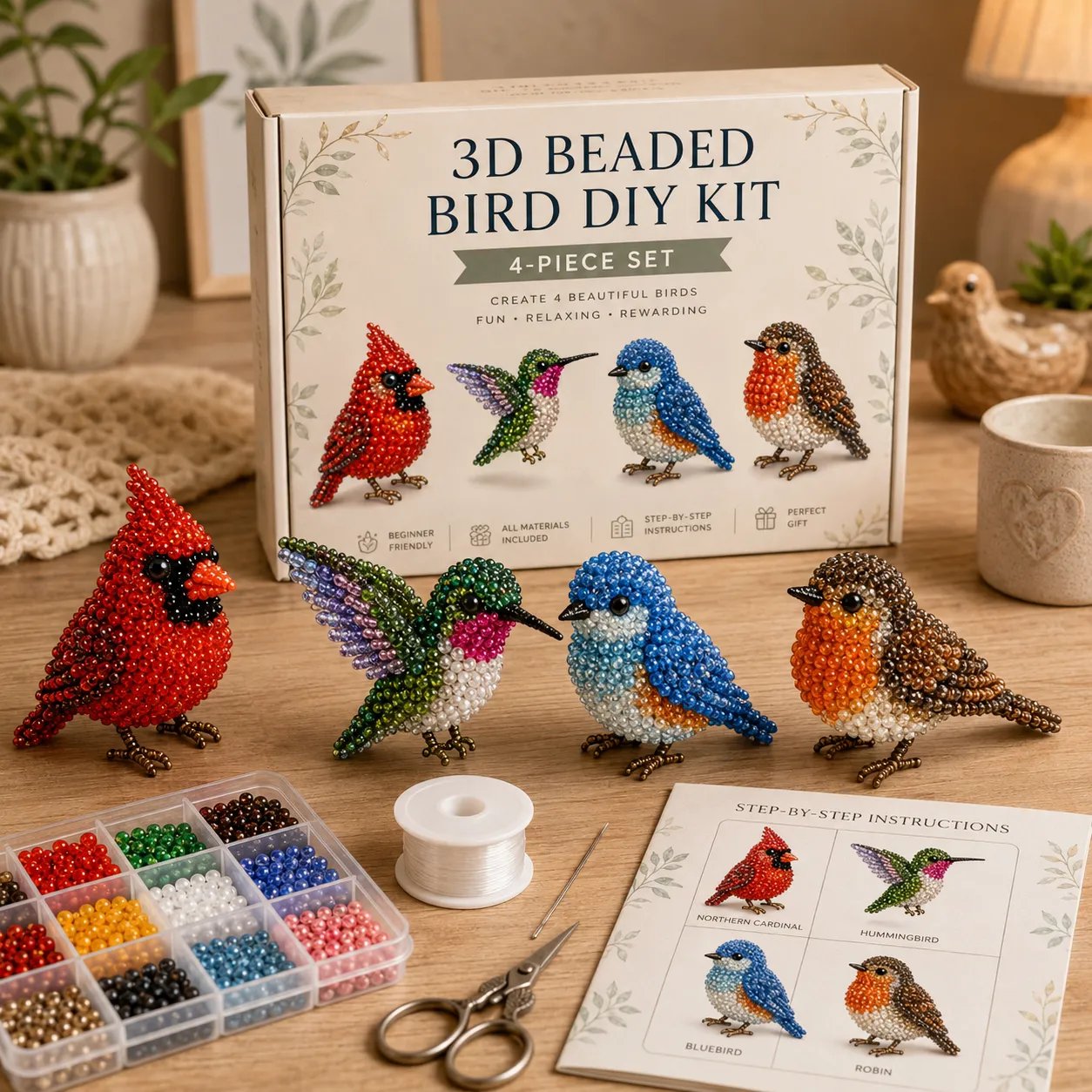 🔥Last Day 49% OFF - 🧵✨Tiny 3D Beaded Animal DIY Kit