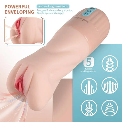 5 Sucking & 10 Vibrating Vagina Masturbation Cup