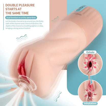 5 Sucking & 10 Vibrating Vagina Masturbation Cup