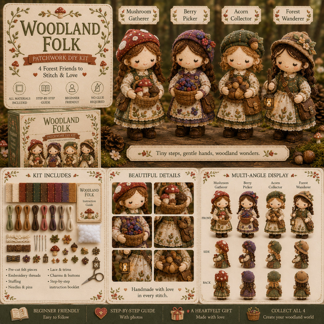 🎁Last Day Buy 2 Save 10%🧵 Tiny Worlds Collection – Patchwork DIY Kit Series