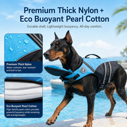Safety Dog Life Vest with Detachable Chin Support
