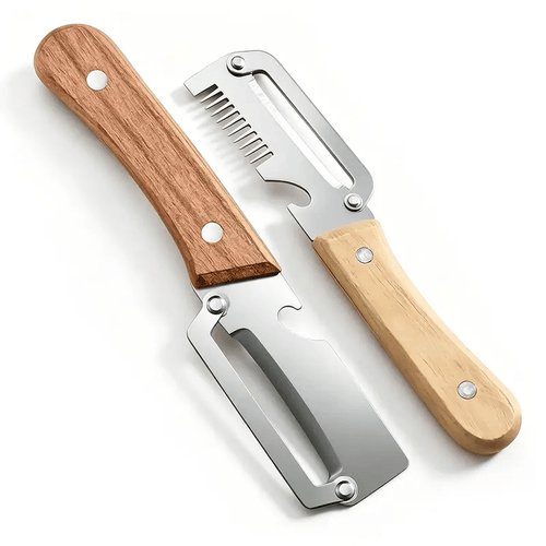 Multi-Functional Vegetable Peeler for Kitchen, Ultra-Sharp Stainless Steel Blade with Wooden Handle and Bottle Opener, For Vegetables or Fruits that Need to Be Peeled