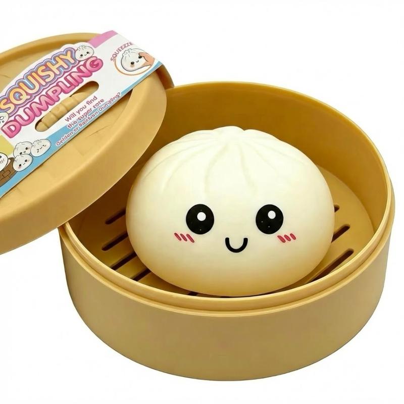 Glitter Dumpling Squishy Steamer Blind Box Surprise Squeeze Fun