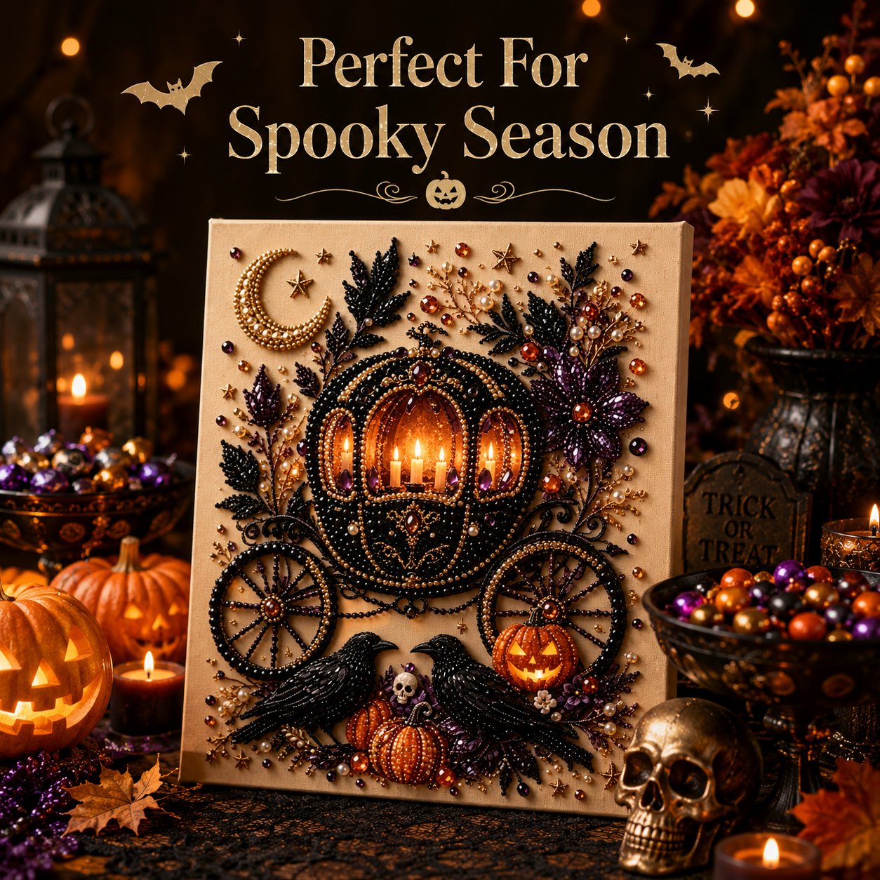 🔥LAST DAY 50% OFF - 🎃Halloween Pearl Diamond Art DIY Kit👻 (No Mess, Beginner)