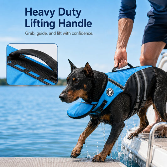 Safety Dog Life Vest with Detachable Chin Support
