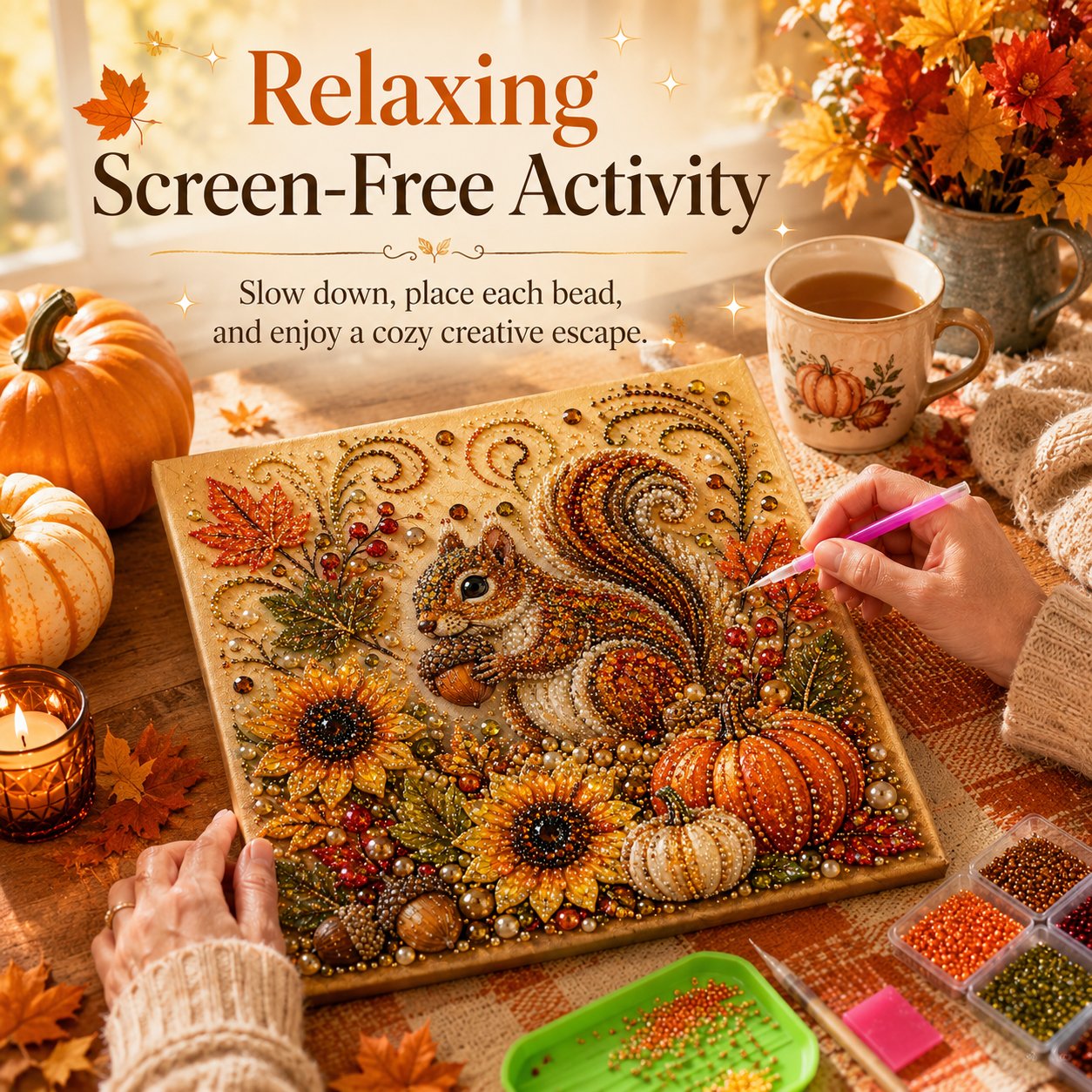 🔥 Last Day 49% OFF - 🍂💎 Autumn Pearl Painting Kit – Relaxing DIY Craft to Create Sparkling Fall Artwork 🖌️