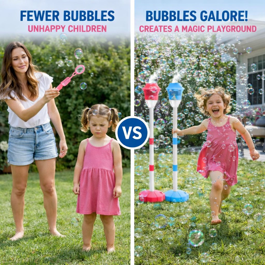 🫧Adjustable Standing Bubble Machine – Fun for Kids, Perfect for Parties & Outdoor Atmosphere Lighting 🎉