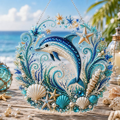 Ocean Pearl Art DIY Hanging Kit 🌊✨ – Calming Beaded Suncatcher Craft for Beach‑Lover Home Décor