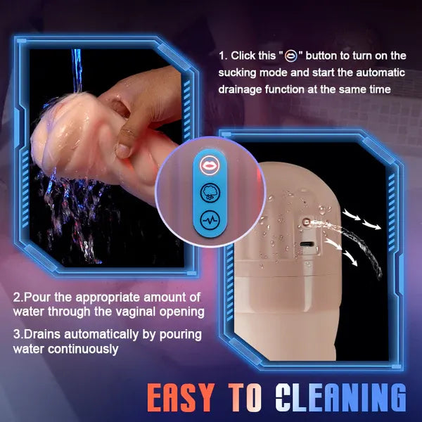 5 Sucking & 10 Vibrating Vagina Masturbation Cup