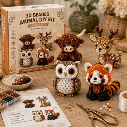 🔥Last Day 49% OFF - 🧵✨Tiny 3D Beaded Animal DIY Kit