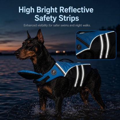 Safety Dog Life Vest with Detachable Chin Support