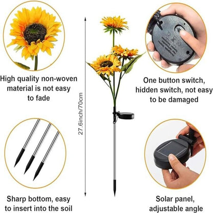 🔥🌻Last Day Sale 49% OFF🌞Solar LED Sunflower Garden Lights-29.6inch/74cm