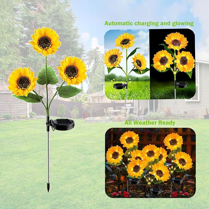 🔥🌻Last Day Sale 49% OFF🌞Solar LED Sunflower Garden Lights-29.6inch/74cm