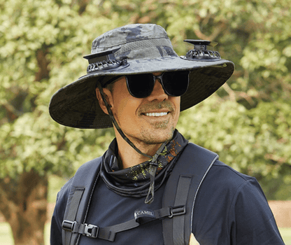 🔥Father's Day Sale 49% OFF - Wide Brim Solar Fan Outdoor Fishing Hat-Solar & USB Charging