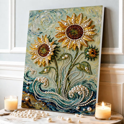 DIY Self-Adhesive Pearl Canvas Art for Elegant Wall Decor