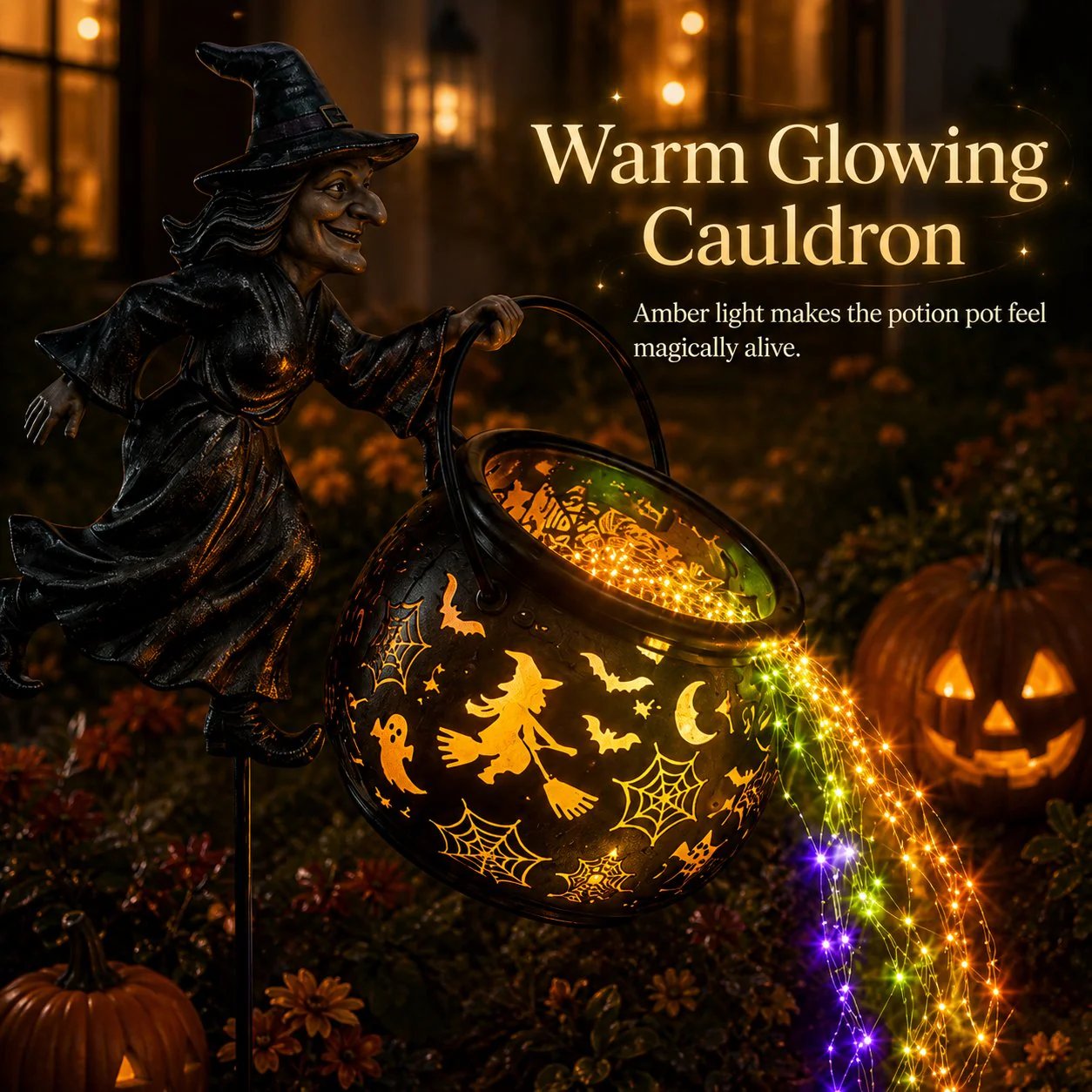 🔥Limited-time offer: 40% off 🔥Halloween Witch Cauldron Garden Lights
