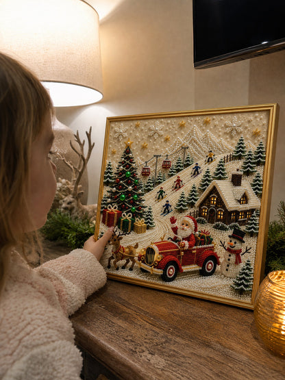 🧘Relaxing & Beginner-Friendly-🎄🎅 Premium 3D Pearl Christmas Wall Art Kit