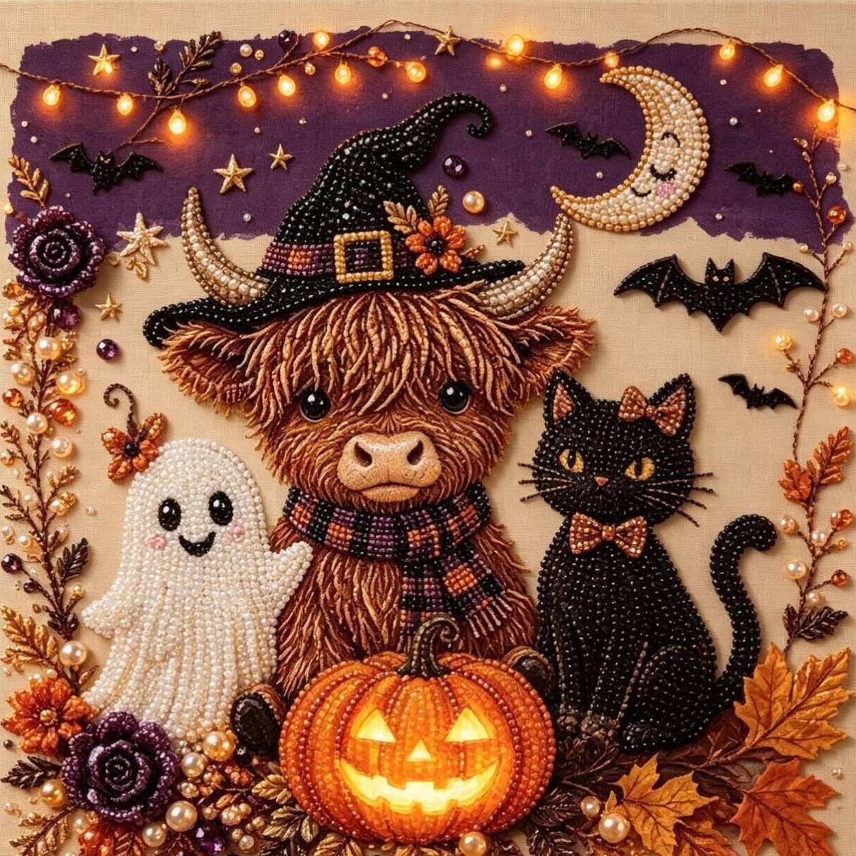 🔥LAST DAY 50% OFF - 🎃Halloween Pearl Diamond Art DIY Kit👻 (No Mess, Beginner)
