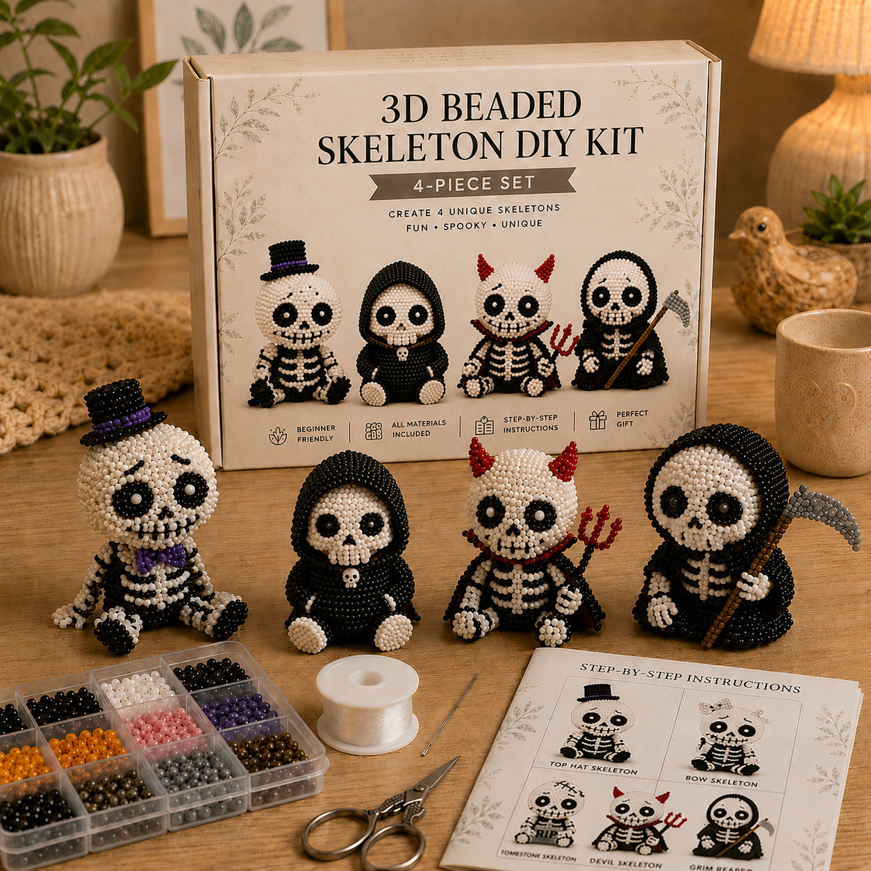 💀 3D Beaded Skeleton DIY Kit