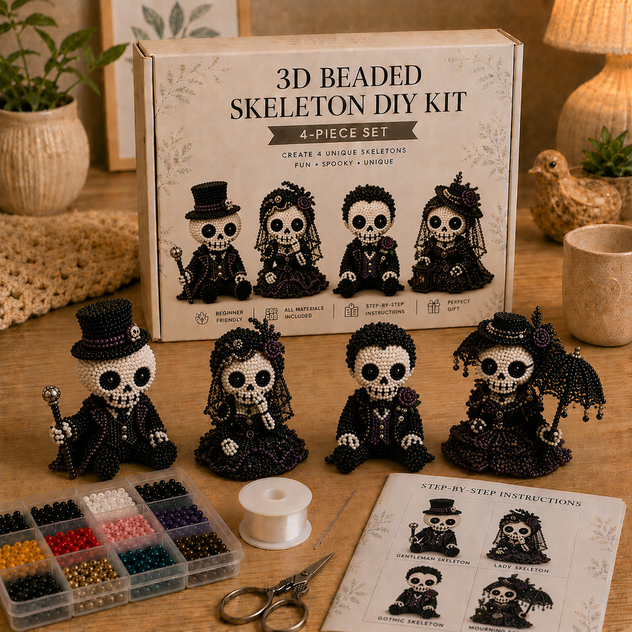 💀 3D Beaded Skeleton DIY Kit