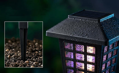Eco-Friendly - 2-in-1 Flickering Flame - Solar Powered Mosquito Zapper & Garden Stake Light