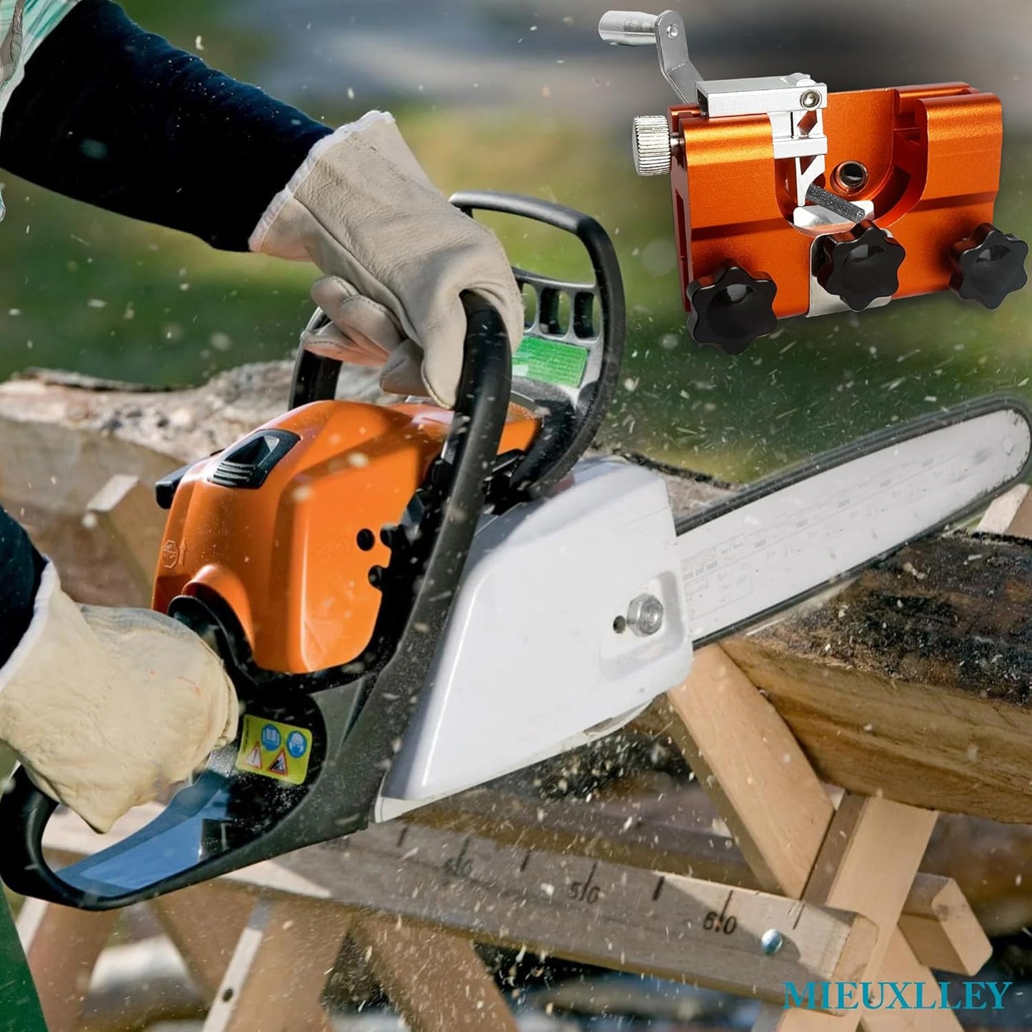 Hand-Crank Chainsaw Sharpener