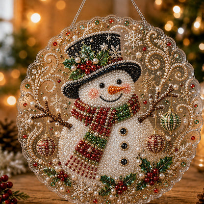 Christmas Pearl Diamond Art Hanging Ornament Kit 🎄✨ – Luxury Flocked Canvas & Non‑Fading Pearl Beads DIY Holiday Décor