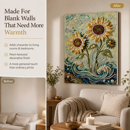 DIY Self-Adhesive Pearl Canvas Art for Elegant Wall Decor