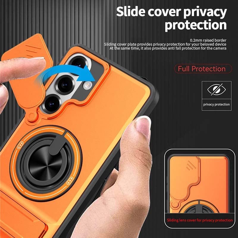 💥🏆 Flash Sale: 49% OFF! Samsung Phone Case – Sliding Camera Cover, Rotatable Ring, Magnetic Mount