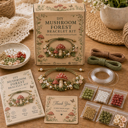 🔥50% Off Last Day - BUY 3 GET 1 FREE-🌻🍄Cottage Garden Charm Bracelet DIY Kit Series🌼🌾🧺