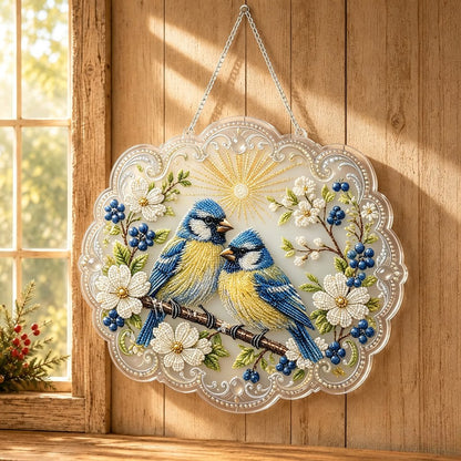✨Beginner-Friendly-🐦Cardinals & Sunrise Diamond Art Hanging Ornament Kit