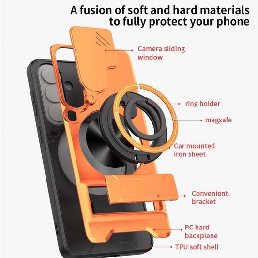 💥🏆 Flash Sale: 49% OFF! Samsung Phone Case – Sliding Camera Cover, Rotatable Ring, Magnetic Mount