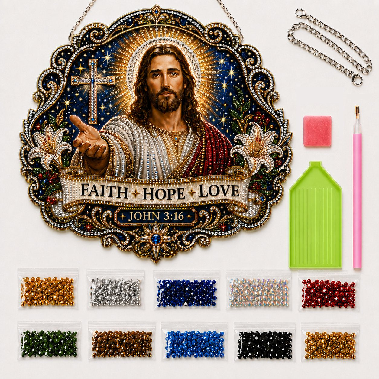 🙏✝️Christian Diamond Art Hanging Ornament Kit