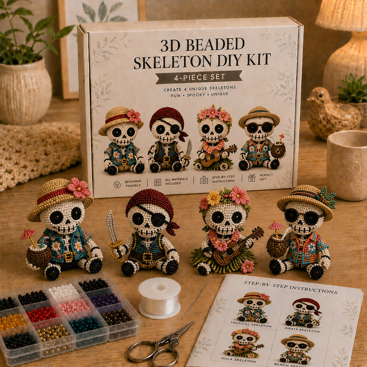 💀 3D Beaded Skeleton DIY Kit