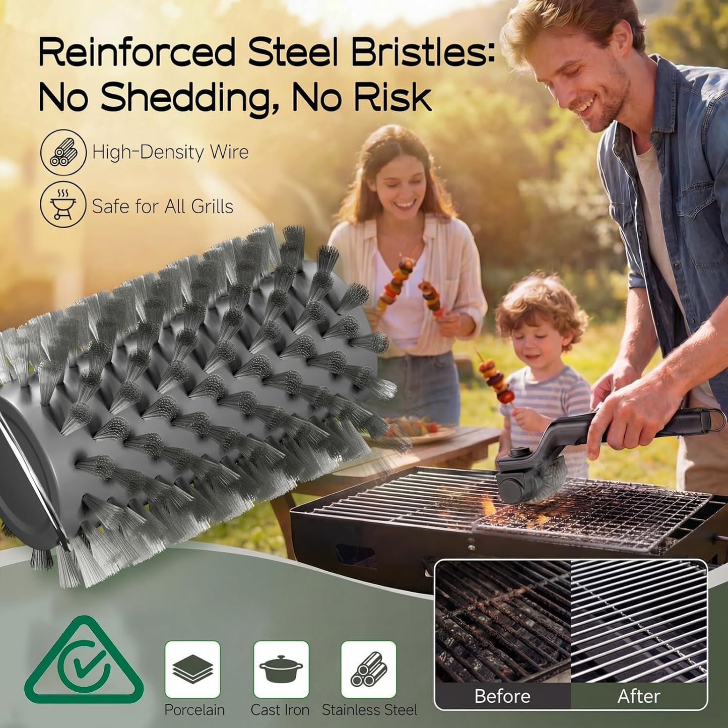EMBERON™ TurboClean Electric Grill Brush — Cordless BBQ Cleaner, 20kg Torque, 3 Speeds & Reinforced Bristles