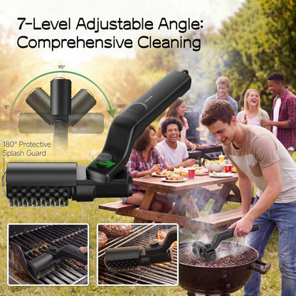 EMBERON™ TurboClean Electric Grill Brush — Cordless BBQ Cleaner, 20kg Torque, 3 Speeds & Reinforced Bristles