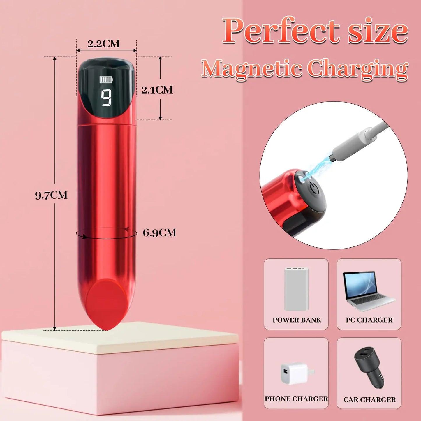 Lipstick Vibrator with LED Display | Mini Bullet for Women