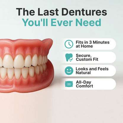 🎅CHRISTMAS HOT SALE-🏆Ends Today: 70% OFF! 🦷 Custom-Fit Dentures That Let You Eat, Talk & Smile With Confidence